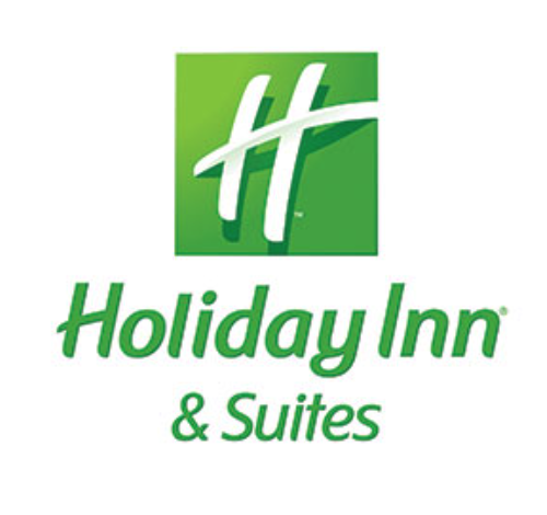 Logo of Holiday Inn & Suites with a green square containing a stylized white "H." The text "Holiday Inn & Suites" is written below in green.